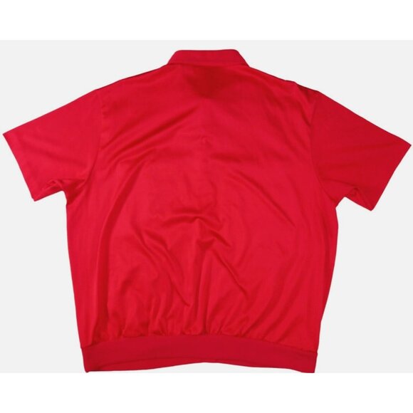 Alan Stuart Polo Shirt Mens XL Red Banded Waist Mesh Panel Casual Vintage 80s - Picture 3 of 10